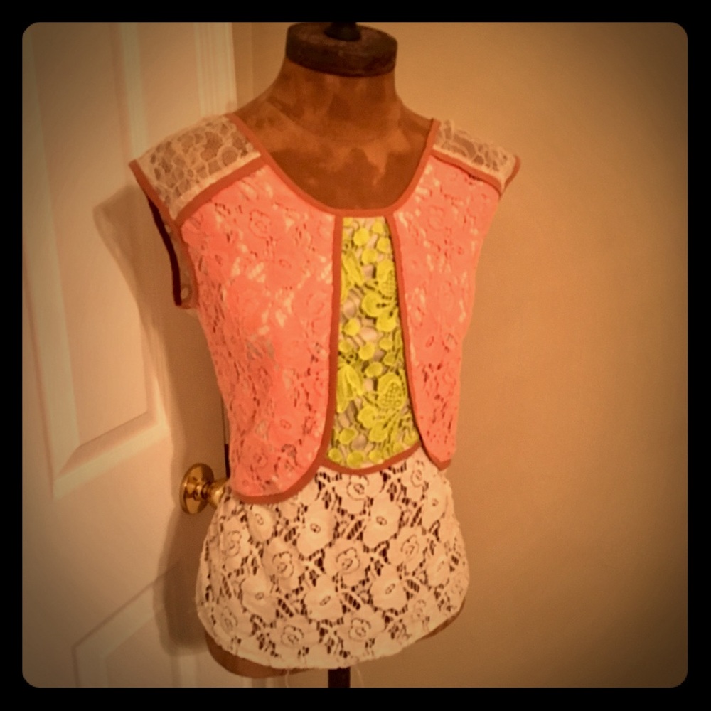 Anthropologie Champagne & Strawberry Tank